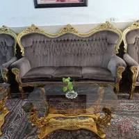 مبل سلطنتی ۹ نفره ورق طلا