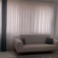 پرده پذیرایی به همراه والان ابی رنگ با ارتفاع ۲.۶۰|پرده، رانر، رومیزی|رشت, باهنر|دیوار