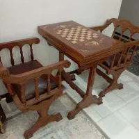 ست صندلی ومیز تخته نرد