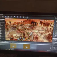 کیس گیمینگ و رندر ، کامپیوتر و مانیتور.