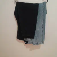 دوعدد شلوارمام استایل مشکی وآبی