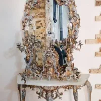 اینه شمدان همراه ساعت و میز