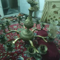 لوستر عتیقه زیبا برنجی|لوستر و چراغ آویز|اقبالیه, |دیوار