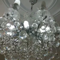 لوستر نقره ای کریستالی جنس برنجی تک|لوستر و چراغ آویز|دماوند, گیلاوند|دیوار