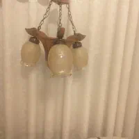 لوستر چوبی سه شعله