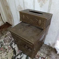 سطل و جا دستمال فلزی