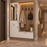 ست ورودی جالباسی، جاکفشی، آینه،  تمام MDF