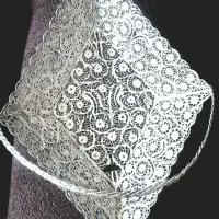 ظرف شیر خوری ملیله آبکاری نقره