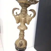 قلیان برنجی قدیمی باطرح شاخ گوزنی