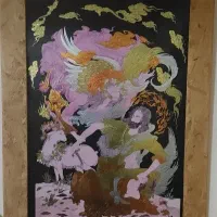 جفت تابلوی مینیاتوری ضامن آهو و ذبح اسماعیل (ع)