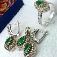 ست  نقره زمرد کلمبیا با الماس طبیعی عتیقه و قدیمی|کلکسیون اشیاء عتیقه|تهران, شمیران‌نو|دیوار