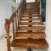 پله ،کف پله و نرده چوبی ، ترموود ، نجاری