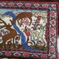 پشتی نقشه شکار دست بافت