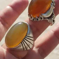 انگشتر نقره عقیق عسلی|جواهرات|بندرعباس, |دیوار