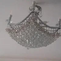 لوستر برنجی کریستال ده شاخه
