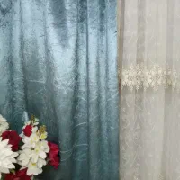 پرده پذیرایی تور و یالان مخمل|پرده، رانر، رومیزی|مشهد, اروند|دیوار