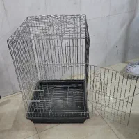 قفس فلزی بزرگ تاشو با سینی پلاستیکی.تمیز و محکم|لوازم جانبی حیوانات|شاهین‌شهر, طالقانی|دیوار