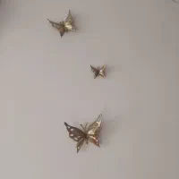 لوستر برنز۱۲شعله،دوعدد دیوار کوب برنز و۶تا پروانه|لوستر و چراغ آویز|کرج, فاز ۲ مهرشهر|دیوار