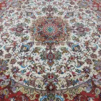 جفت فرش دستباف دایره 3*3 طرح تبریز|فرش|تهران, ولنجک|دیوار