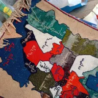 تابلو دست بافت نقشه ایران 1361 و تابلو کوچکتر|تابلو فرش|گرگان, |دیوار