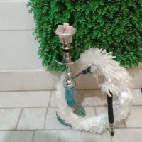 دو عدد قلیان برنجی اصلی آبکاری شده
