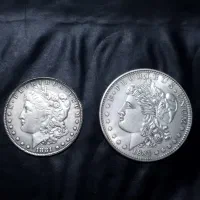 جفت سکه های بزرگ و کوچک روکش نقره