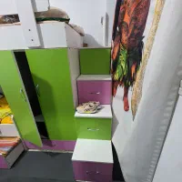 تخت سه طبقه همراه کمد لباس و کتاب خانه|تخت و سرویس خواب|قرچک, شهرک طلائیه|دیوار