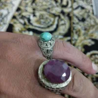 انگشتر نقره فیروزه و یاقوت|جواهرات|زابل, |دیوار