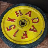 وزنه هالتر فلزی دور لاستیکی