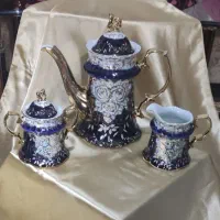 سرویس چینی آنتیک سورمه‌ای|کلکسیون اشیاء عتیقه|ارومیه, |دیوار