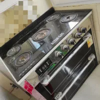 اجاق گاز 5شعله طرح فر  دوکابین شیشه دودی