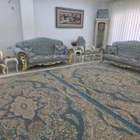 فرش مبل میزنهارخوری بسیار تمیز ست آبی