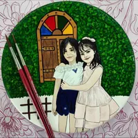 نقاشی چهره روی سفال مناسب هدیه،دکور منزل و محل کار