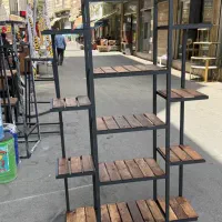 جاکفشی فلزوچوب پاف ویترین دکور