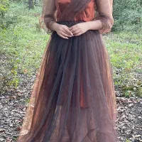 پیراهن مجلسی شیک رنگ سال قهوه ای زیبا|لباس|رضوانشهر, |دیوار