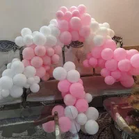 بادکنک تولد سفیدصورتی|اسباب‌‌بازی|باقرشهر, |دیوار