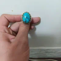 انگشتر فیروزه .قلم زنی