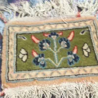 قالیچه دستبافت قدیمی|فرش|قم, نخودی|دیوار