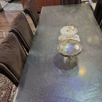 میز غذا خوری ۸ نفره با کاور میز و صندلی