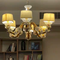 لوستر ۶ شاخه به همراه چراغ دیواری