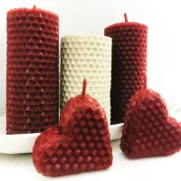 شمع طبیعی موم عسلی دستساز
