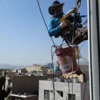 پیچ رولپلاک سنگ نما بدون داربست ایزوگام سیمانکاری|خدمات پیشه و مهارت|خلخال, |دیوار