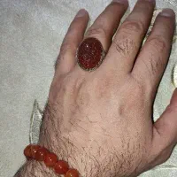 انگشتر نقره عقیق سرخ با حکاکی عمیقی یاعباس (ع)|جواهرات|اندیشه, اندیشه فاز ۴|دیوار