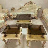 مبل تاج عروس 8نفره سفارشی با میز عسلی