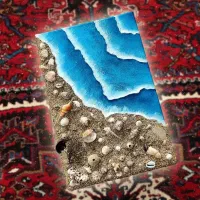 طراحی دریای چابهار روی بوم|تابلو، نقاشی، عکس|چابهار, |دیوار