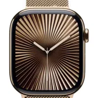 اپل واچ سری ۱۰ آکبند.تیتانیوم طلایی بند میلانس لوپ