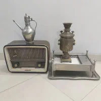منقل ورشو سماور برنجی قدیمی رادیو قدیمی و عتیقه