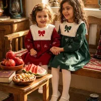 پیراهن/یلدایی/پاپیون/بچه گانه/دخترانه