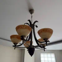 ۲ عدد لوستر چوب و برنز