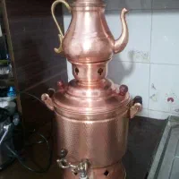 سماور مسی ،سه تیکه قوری ،سماور وپایه